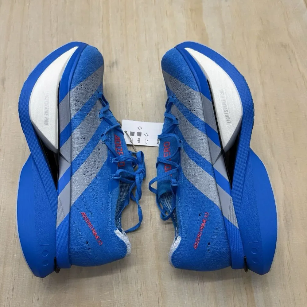 NEW Adidas Adizero Prime X3 Strung Blue Running Shoes Men Sz 9 Women 10 JQ0615